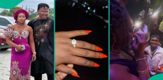 Oluwadolarz Proposes To Girlfriend Ife Luv In Nightclub