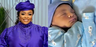 Dayo Amusa Posts Lovely Picture Of 1st Child Days After His Birth, Announces His Name