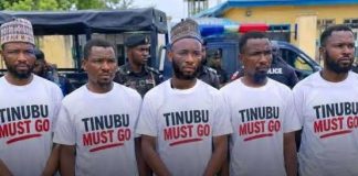 Five men arrested for wearing ‘Tinubu Must Go’ T-shirt in Borno